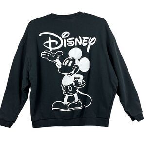 Disney Mickey Mouse Graphic Sweatshirt Womens Size XL Black Long‎ Sleeve